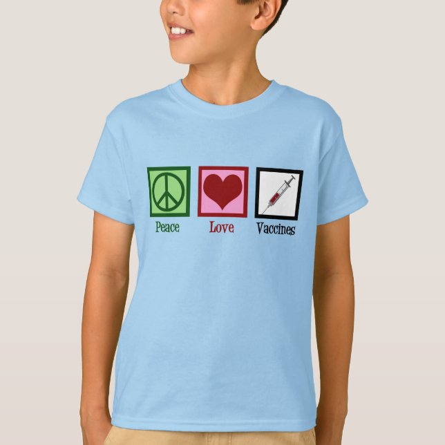 T-shirt Vaccins Peace Love Enfants (Devant)