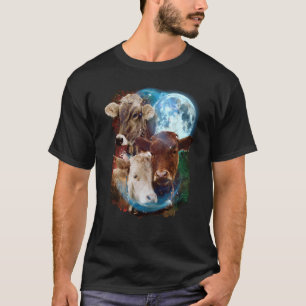 T-shirt Vache à 3 lunes Bétail Animaux
