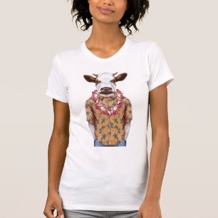 T-shirt Vache à chemise hawaïenne