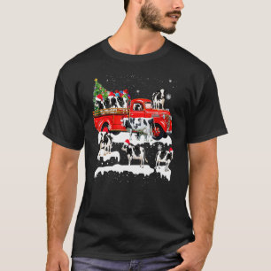 T-shirt Vache à cheval camion rouge Noël Joyeux Noël