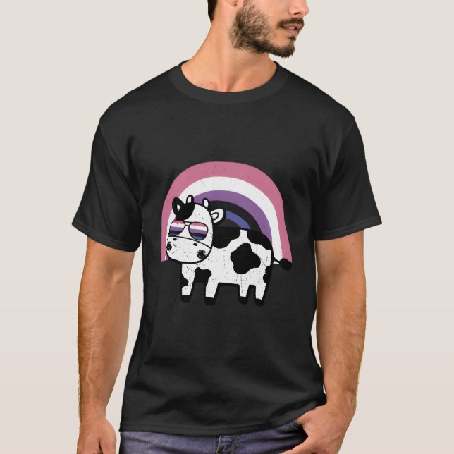 T-shirt Vache à fierté fluide (Devant)