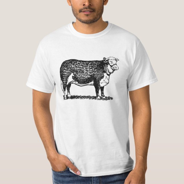 T-shirt Vache à Hereford (Devant)
