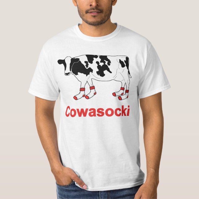 T-shirt Vache à lait dans les chaussettes - vache à (Devant)