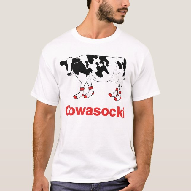 T-shirt Vache à lait dans les chaussettes - vache à (Devant)