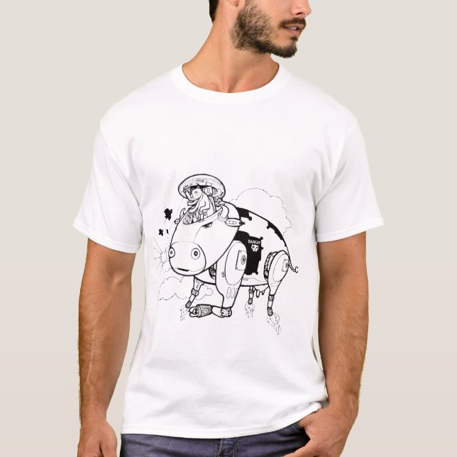 T-shirt Vache à robot (Devant)