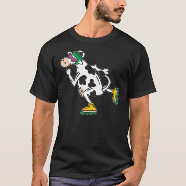 T-shirt Vache à roller (Devant)