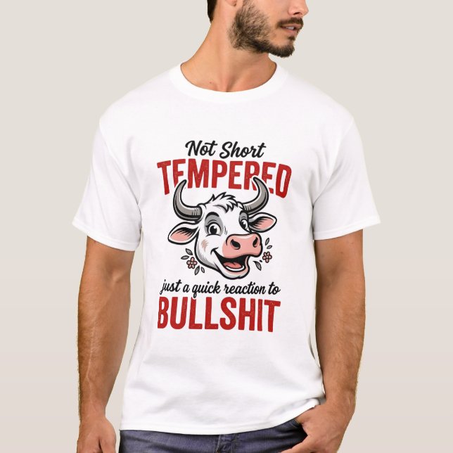T-shirt Vache à tempérament drôle vintage (Devant)