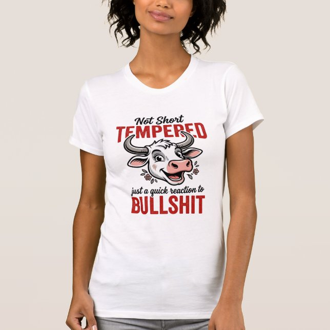 T-shirt Vache à tempérament drôle vintage (Devant)