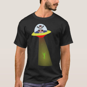 T-shirt Vache à UFO contre la chemise étrangère
