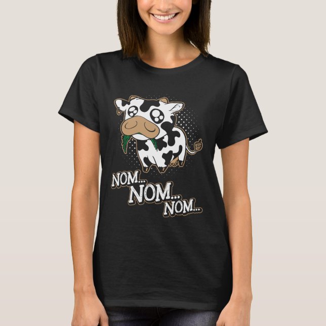 T-shirt Vache affamée Nom Nom Nom (Devant)