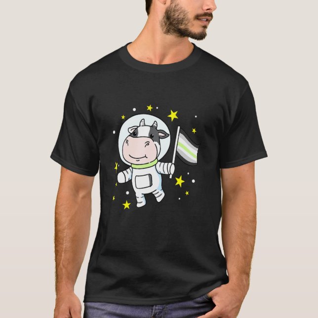 T-shirt Vache agender dans l'espace Fierté agender (Devant)