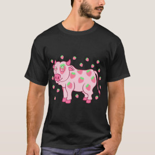 T-shirt Vache Aimer fraise Lait Fruit Amoureux Fruit St