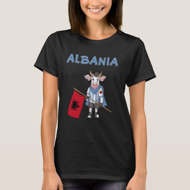 T-shirt Vache albanaise Fan Albanie (Devant)