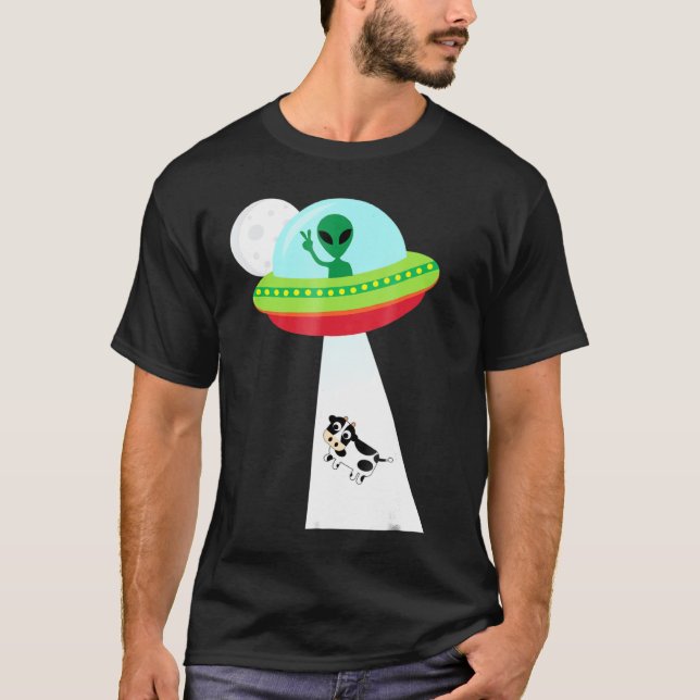 T-shirt Vache Alien Abduction Sci Fi Ufo (Devant)