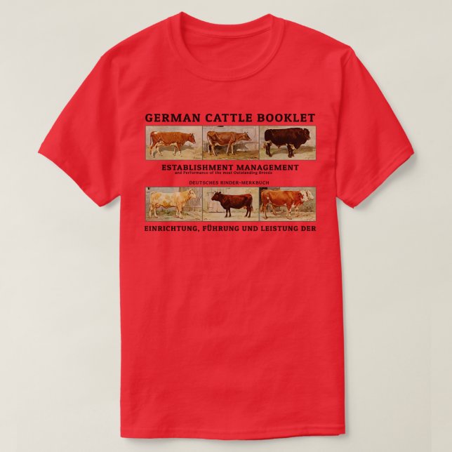 T-shirt Vache allemande vintage (Design devant)