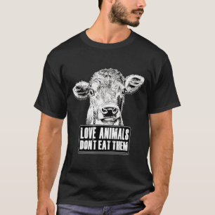 T-shirt Vache Amour Animaux Végétariens Femmes Hommes Enfa