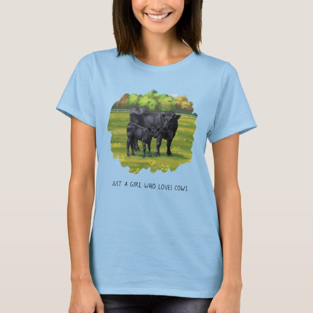 T-shirt Vache Angus Noir & Mignonne Veau (Devant)