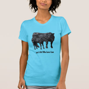 T-shirt Vache Angus Noire et veau mignon