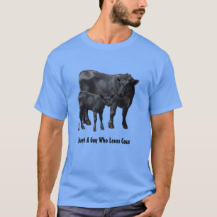 T-shirt Vache Angus Noire et veau mignon