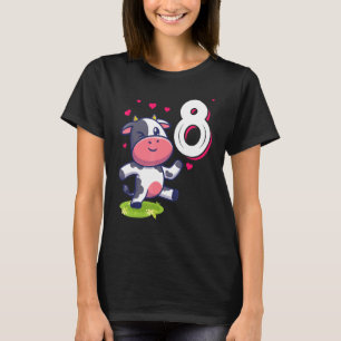 T-shirt Vache Animal 8e anniversaire fille B Jour 8 ans Ki