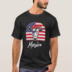 T-shirt Vache Animal  Feu d'artifice Joyeux 14 juillet