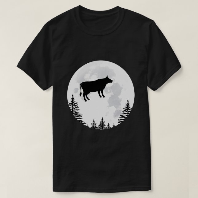 T-shirt Vache au-dessus de la lune (Design devant)