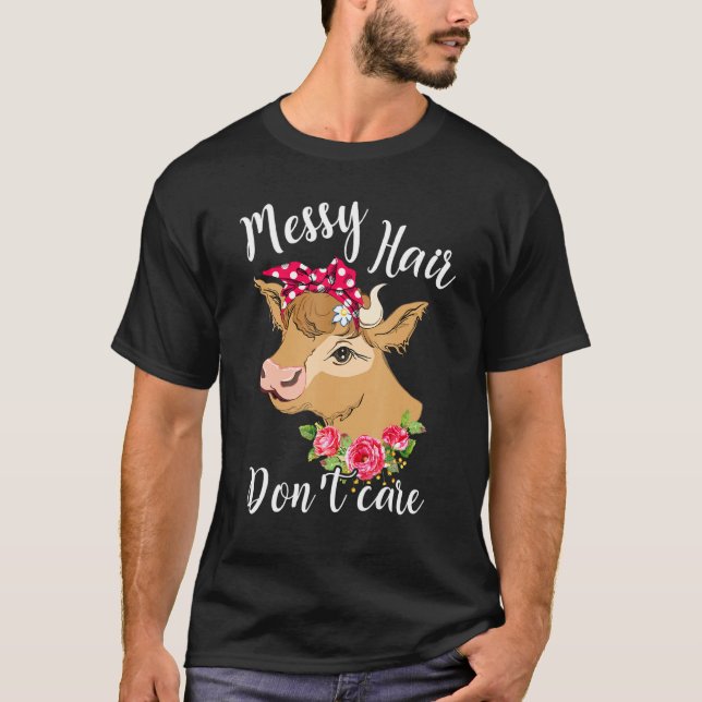 T-shirt Vache aux cheveux ébouriffés (Devant)