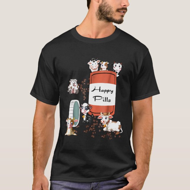 T-shirt Vache aux pilules heureuses (Devant)
