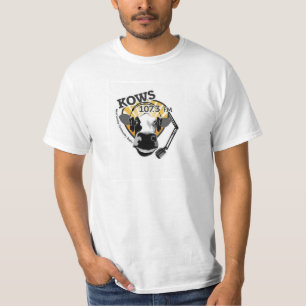 T-shirt vache avec le microphone, radio de KOWS