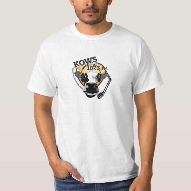 T-shirt vache avec le microphone, radio de KOWS (Devant)