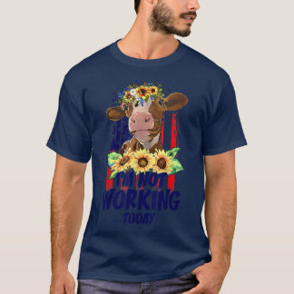 T-shirt Vache avec tournesol Animaux de ferme Joyeuse Fête