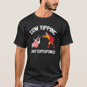T-shirt Vache Basculante Super Héros Humour Redneck Ferme 