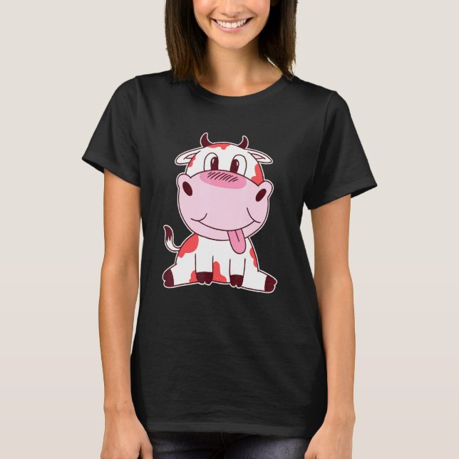 T-shirt Vache Bébé Mignonne Pour Garçons Et Filles (Devant)