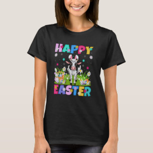 T-shirt Vache Bovine Pâques Joyeux Chasse aux œufs Lapin O