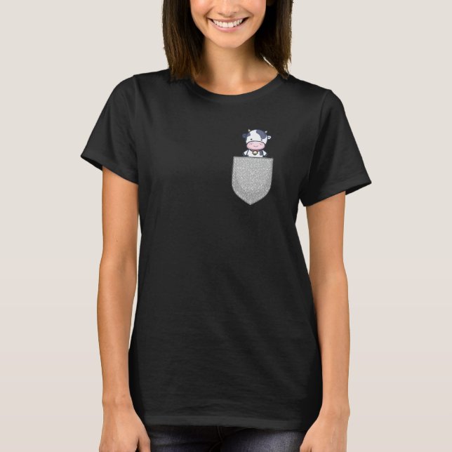 T-shirt Vache Bovine Pochette de Poitrine (Devant)