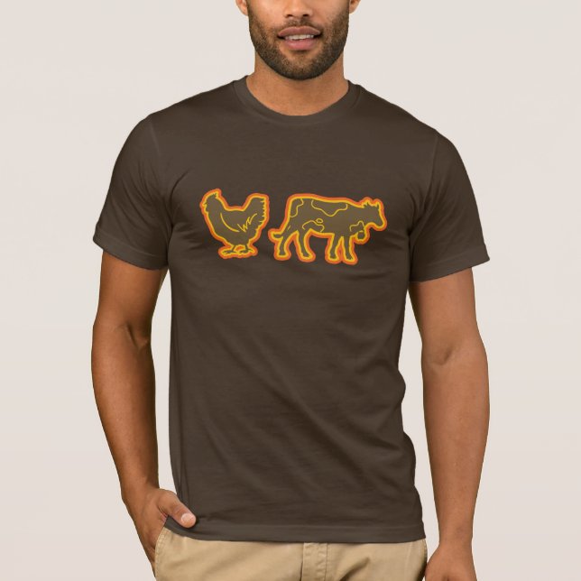T-shirt Vache Brown à brun de poulet (Devant)