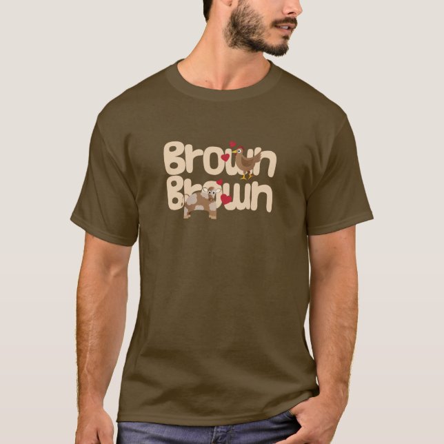 T-shirt Vache Brown à brun de poulet (Devant)