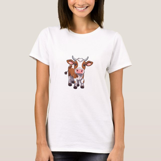 T-shirt Vache charmante au dessin (Devant)