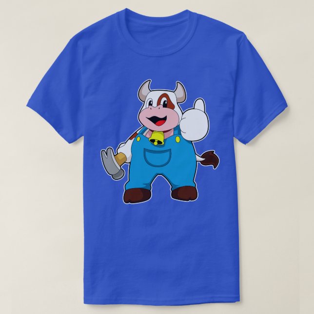 T-shirt Vache comme artisan avec marteau (Design devant)
