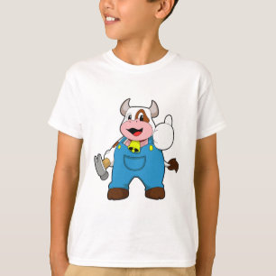 T-shirt Vache comme artisan avec marteau