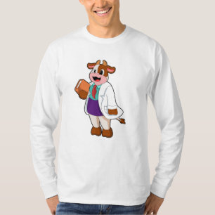 T-shirt Vache comme infirmière avec livre