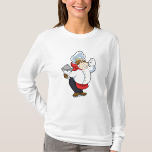 T-shirt Vache comme serveur avec assiette servante