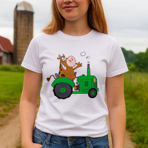 T-shirt Vache conduisant un tracteur