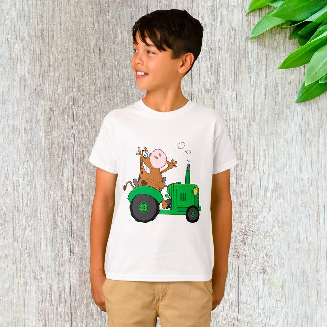 T-shirt Vache Conduisant Un Tracteur (Créateur téléchargé)