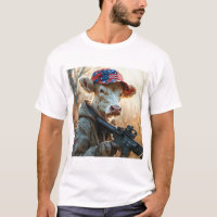 Vache cool MAGA avec pistolet et Camouflage Cute A