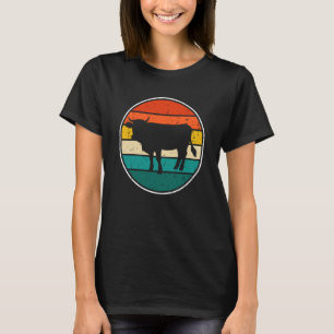 T-shirt Vache Coucher de Soleil Vintage
