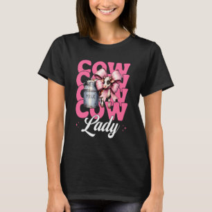 T-shirt Vache Dame Fermière Laitière Vache Élevage Laitier