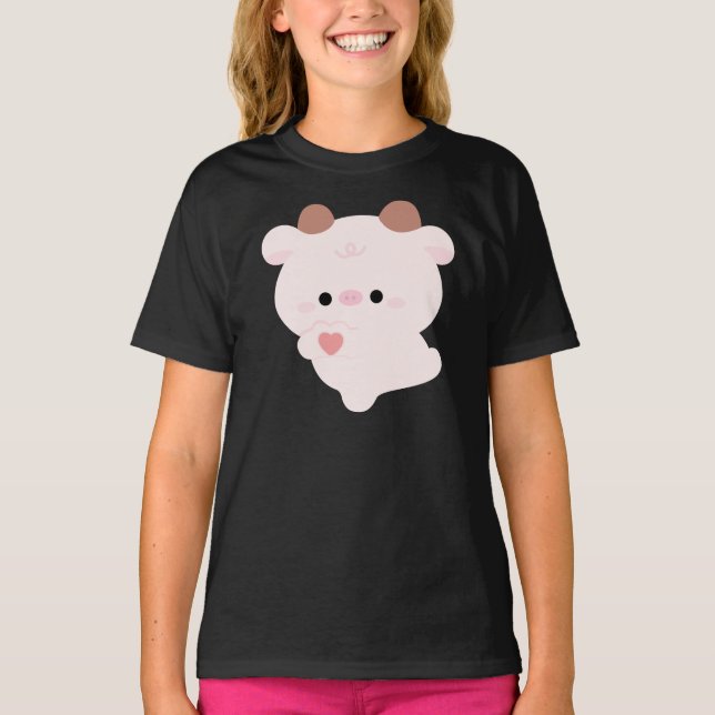 T-shirt Vache d'amour mignonne (Devant)