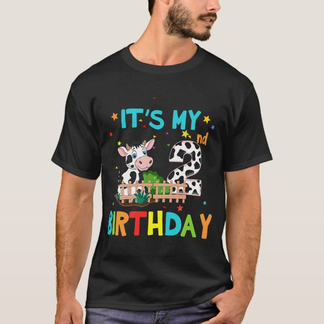T-shirt Vache d'anniversaire 2 ans Anniversaire (Devant)