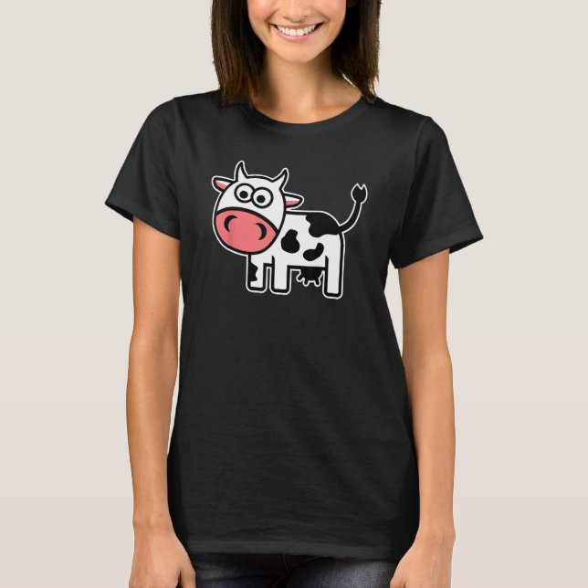 T-shirt Vache de bande dessinée mignonne (Devant)
